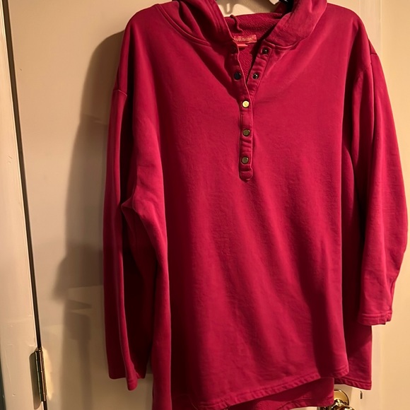 Woman Within Pink Hooded Sweatshirt - Picture 1 of 7